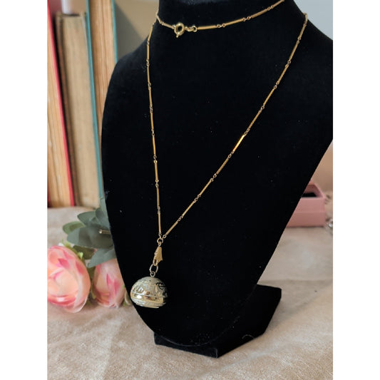 Vintage Sorna Swiss Made Pendant Watch Necklace Mid Century Gold Tone Retro