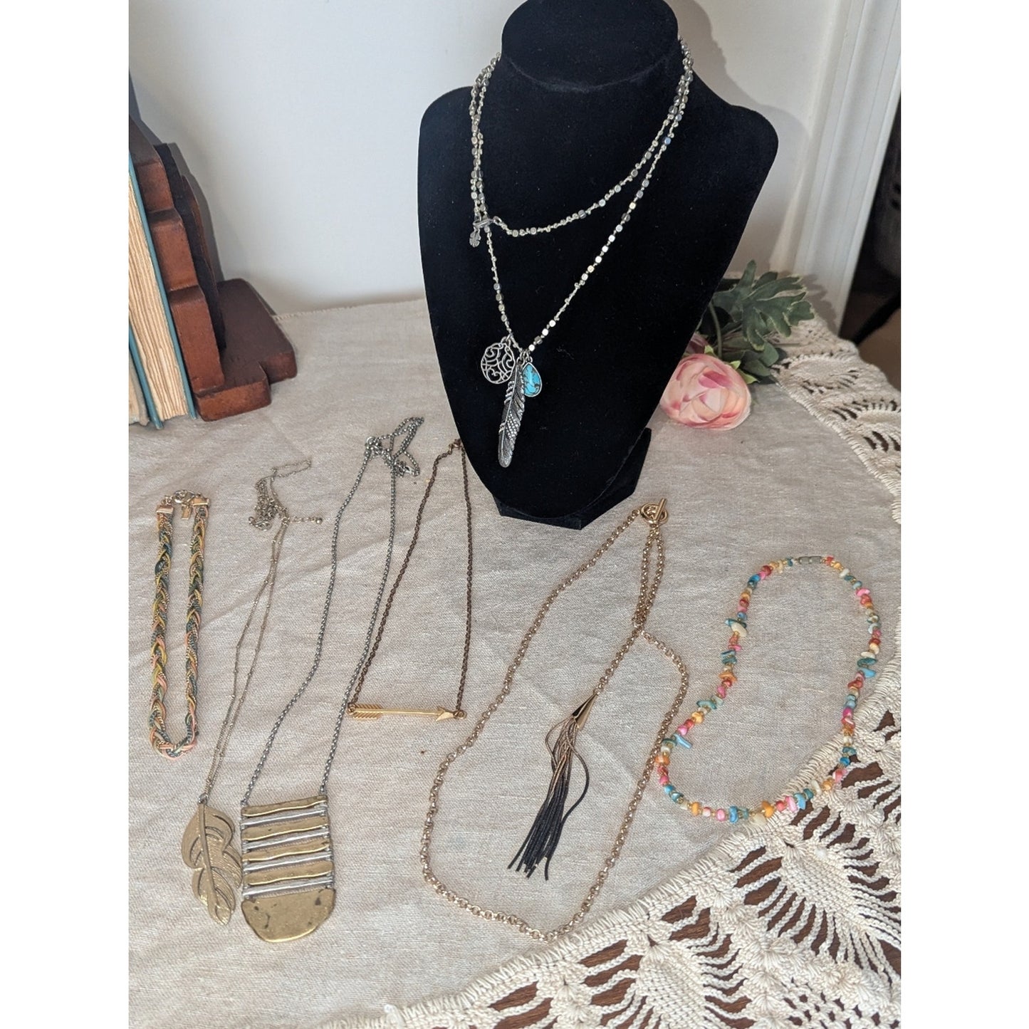 Eclectic Boho Luxe Jewelry Set  Mixed Metal Layered Necklaces, Lucky Brand