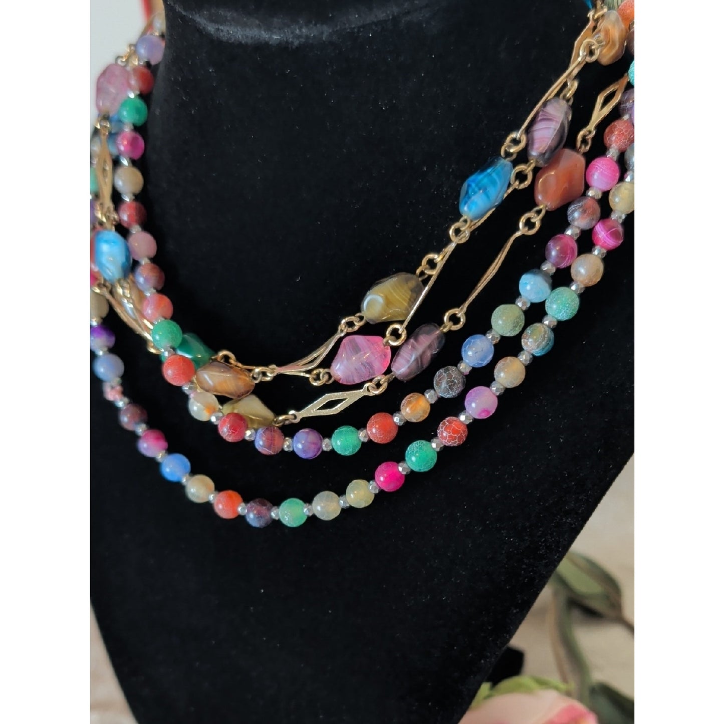 Whimsical Layered Glass Bead Necklaces Fairycore Boho Festival