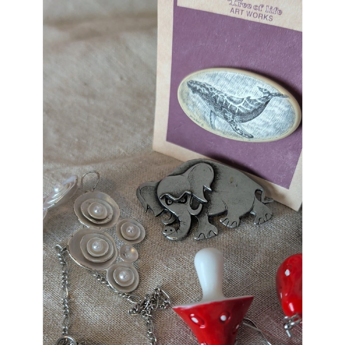 Whimsical  Jewelry Collection 23 Piece Bundle Playful Mushroom Coach Lips