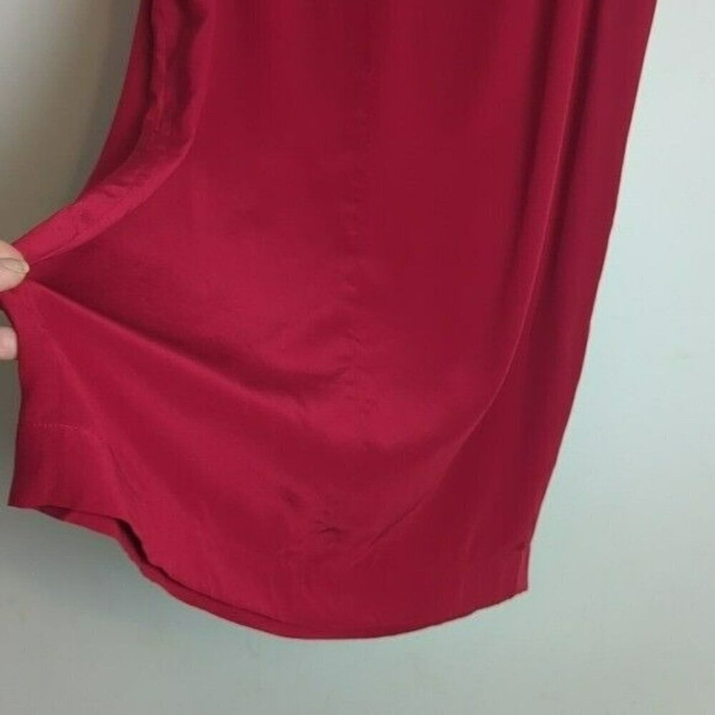 Silk Vintage 90's Faux Wrap Midi/Maxi Skirt Red Women's Size 12*