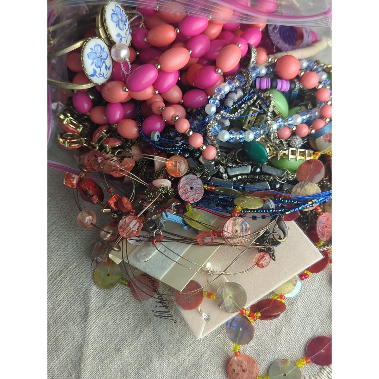 Mystery Lot 2lbs Costume Jewelry Mostly Wearable Some Mismatched Craft Resell
