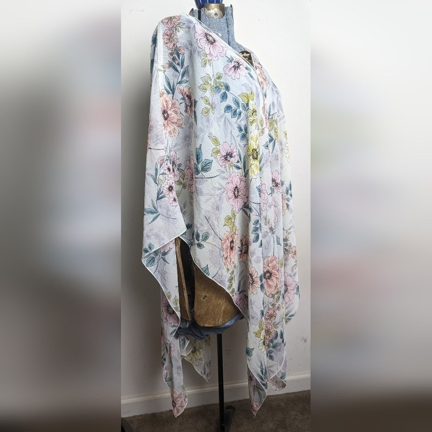 Fairycore Floral Lightweight Sheer Kimono Cardigan Women's S/M