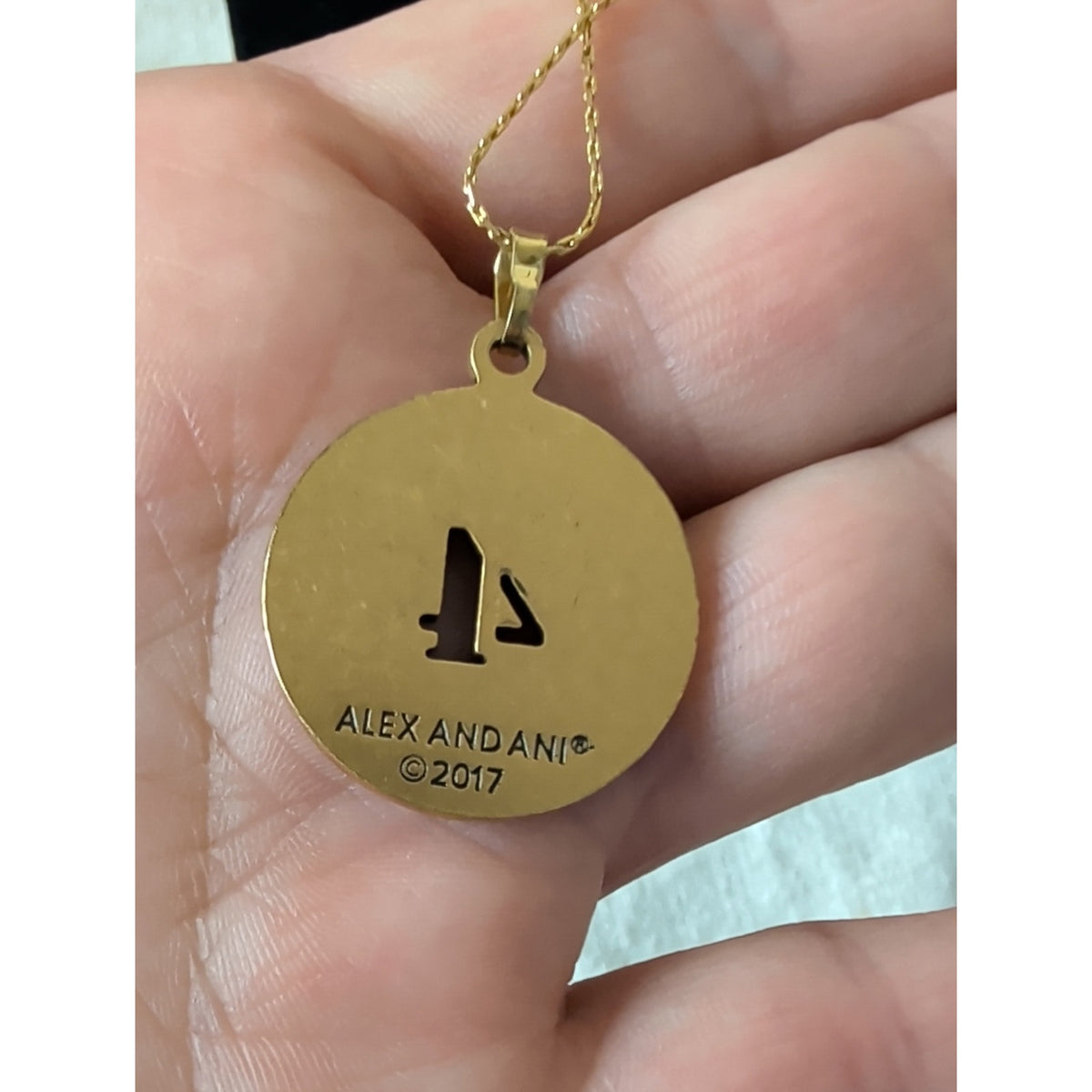 Alex and Ani Number 1 Necklace Gold Tone Adjustable Inspirational Pendant 2017