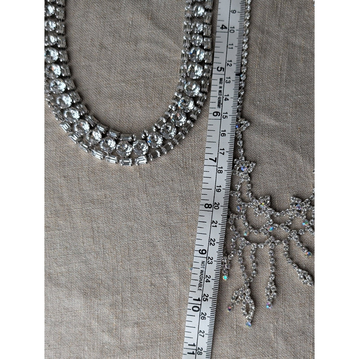 Vintage Rhinestone Necklace Set Old Hollywood Glam Bridal Statement Jewelry