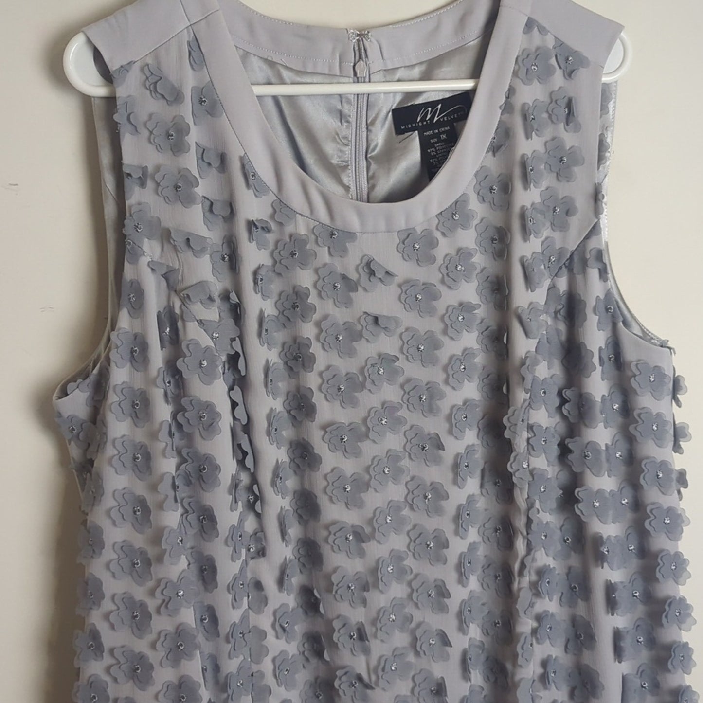 Boho Fairycore Evening Midi Holiday Dress Floral Detail Shimmer Women's 1X