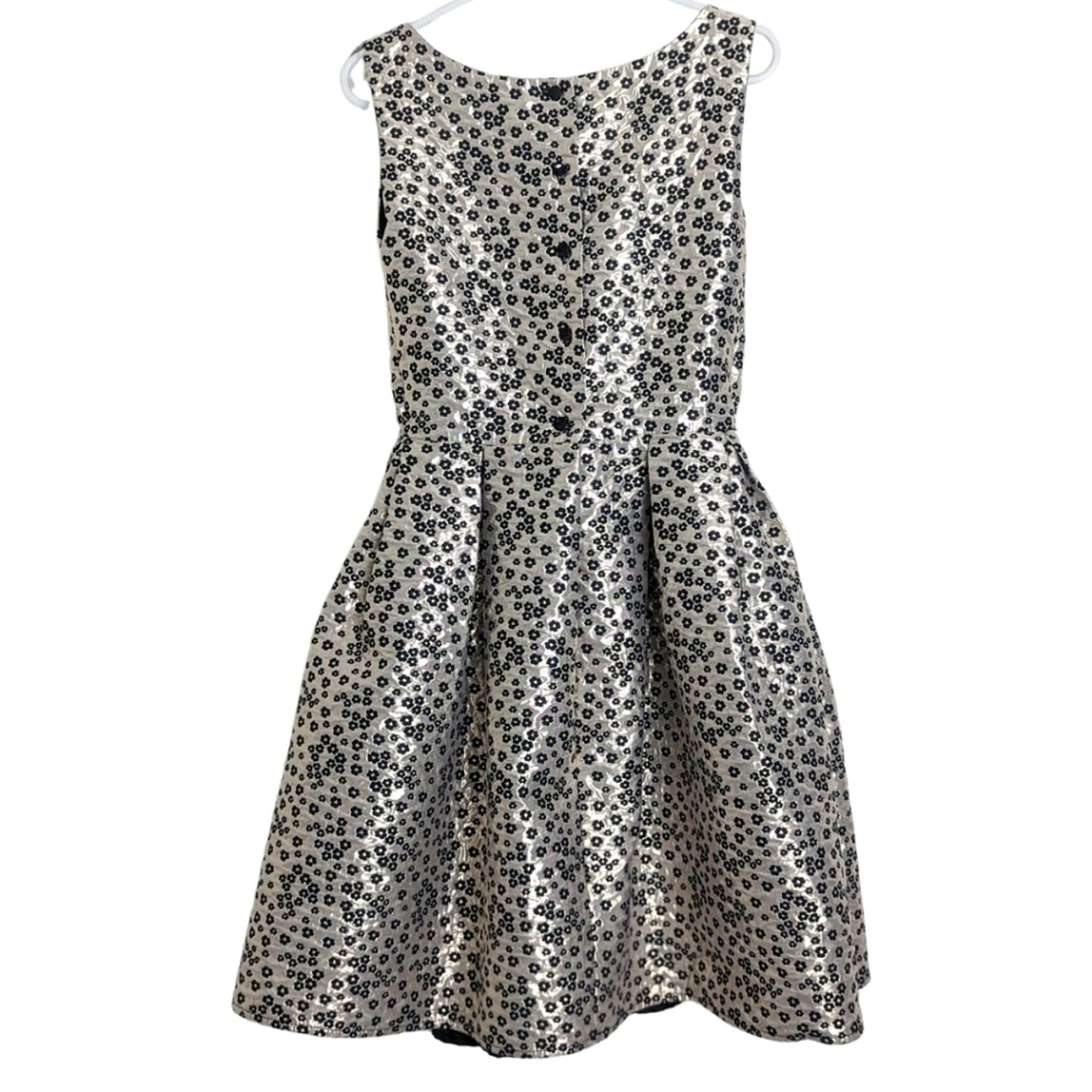 Fit & Flare Metallic Floral Formal Dress Girls Size 7/8