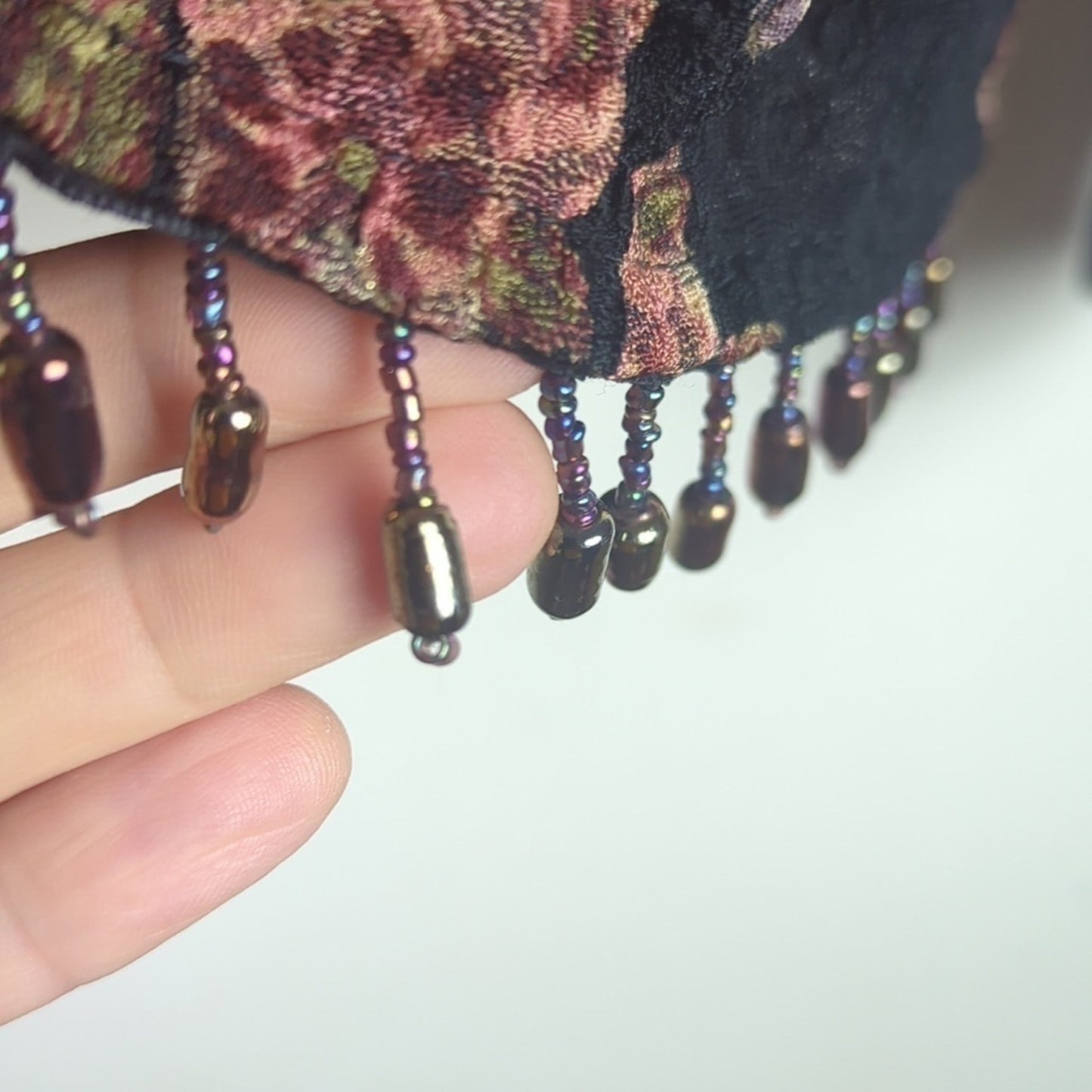 Whimsigoth Y2K Cardigan Floral Paisley Animal Print Background Jewel M