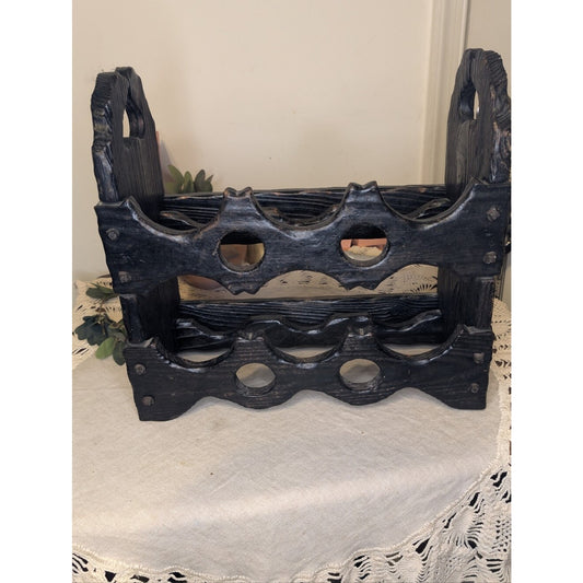 Rustic Gothic Wooden Wine Rack  Castlecore Jewelry Organizer Display
