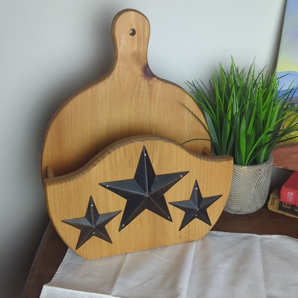 Primitive Barn Star Wall Plate Rack Shelf Farmhouse Rack Tabletop/Wall Mount