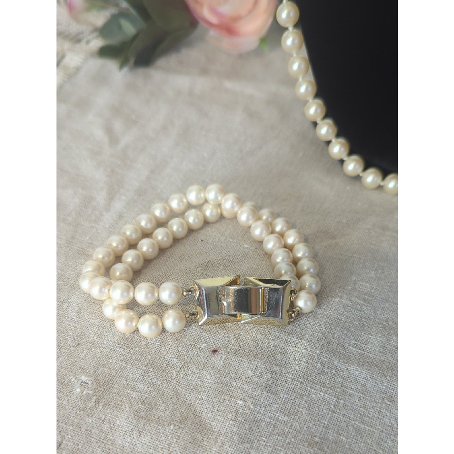 Curated Faux Pearl Set | Layered Vintage-Inspired Necklaces + Double Strand Brac