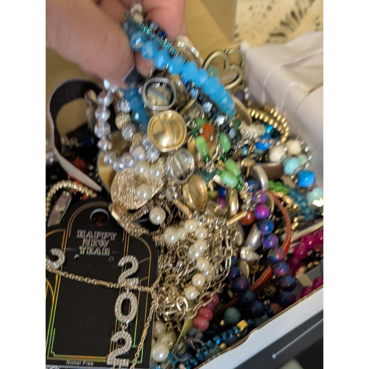 3 Lb Of Mystery Craft Jewelry! Some Wearable!! Treasure Hunt!