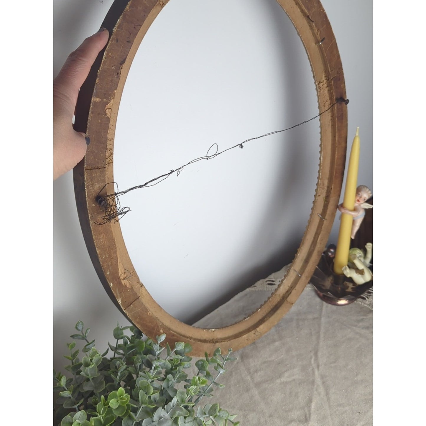 Antique Oval Gilded Frame 22"x16" Early 1900's Edwardian Style