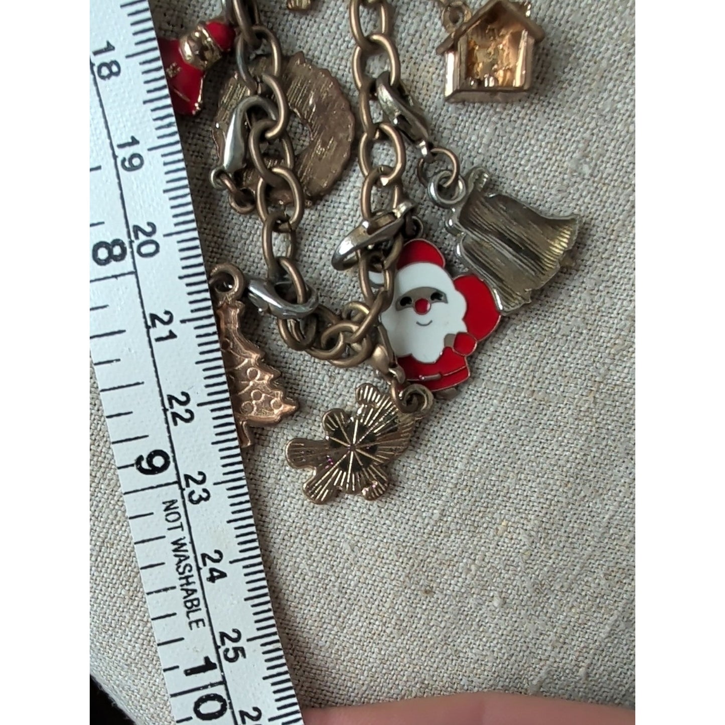 Vintage Christmas Charm Necklace Eclectic Holiday Charm Necklace Whimsical