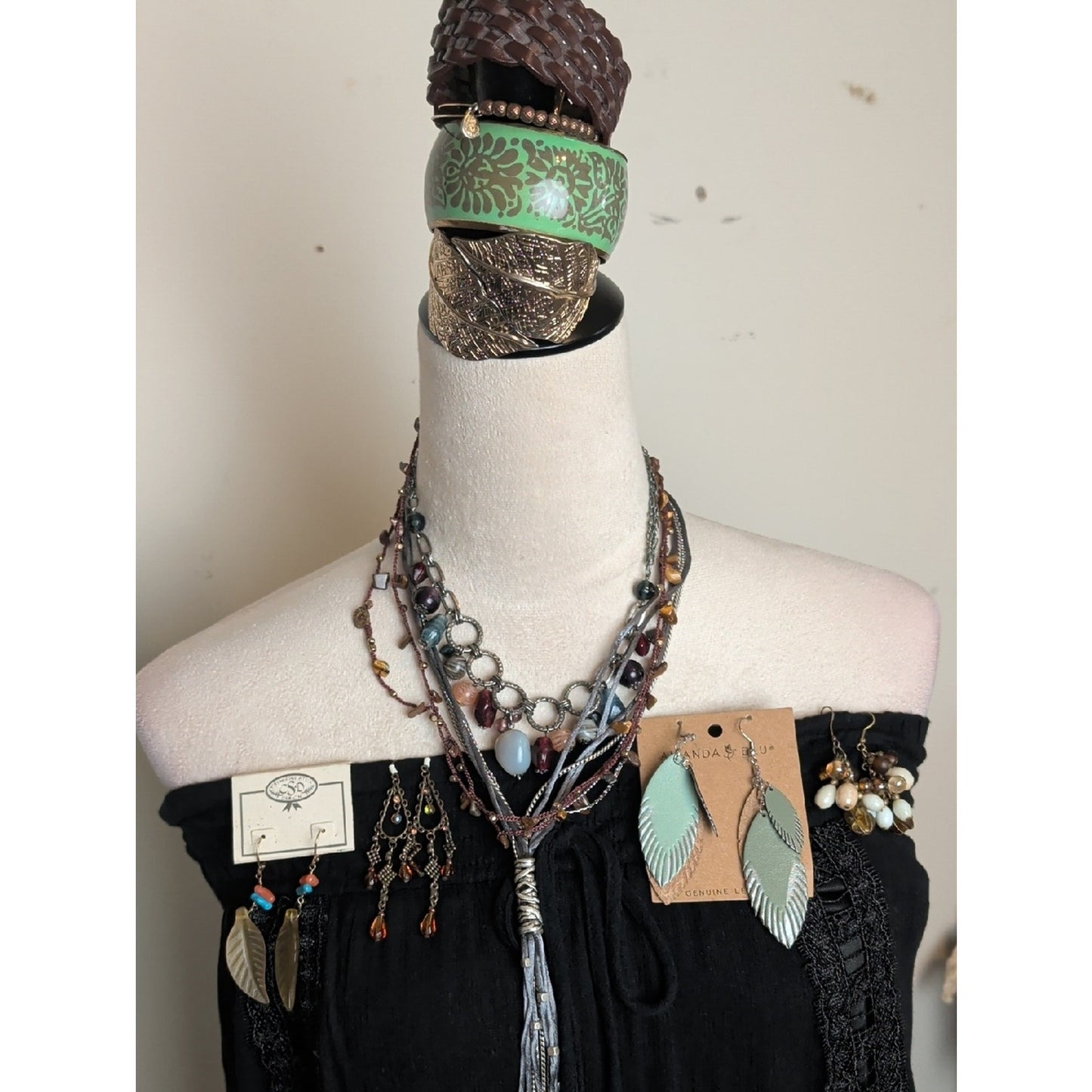 Fairy Grunge Jewelry Lot 11 Pieces Woodland Boho Necklaces Earrings Bracelets