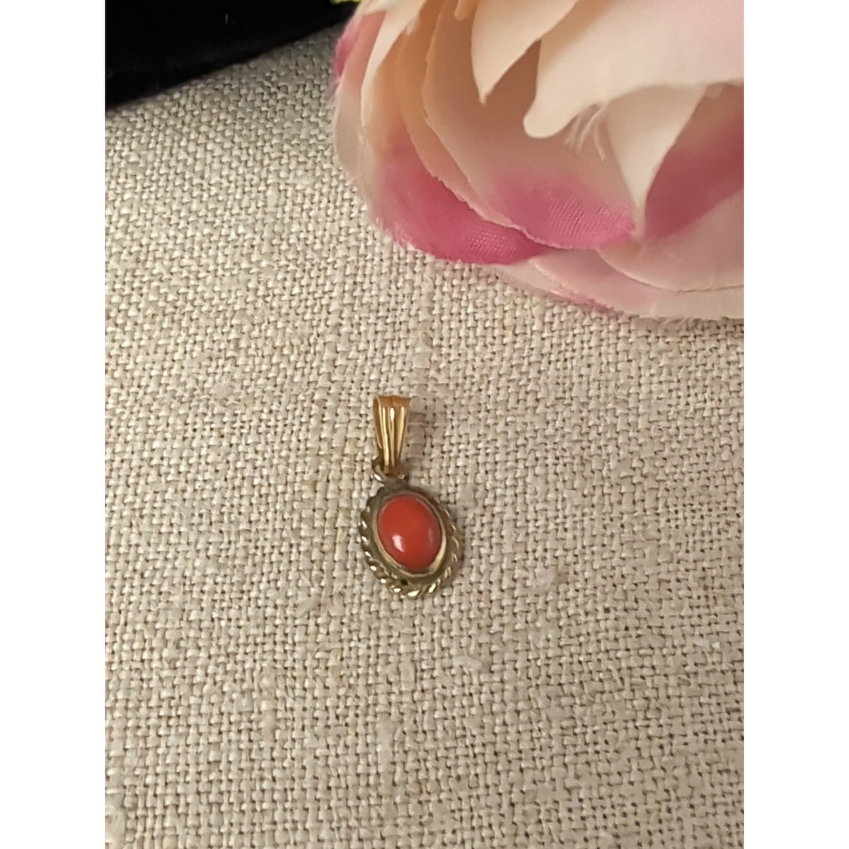 Carla 14k Coral Pendant with 14k GF 1/20 Bail