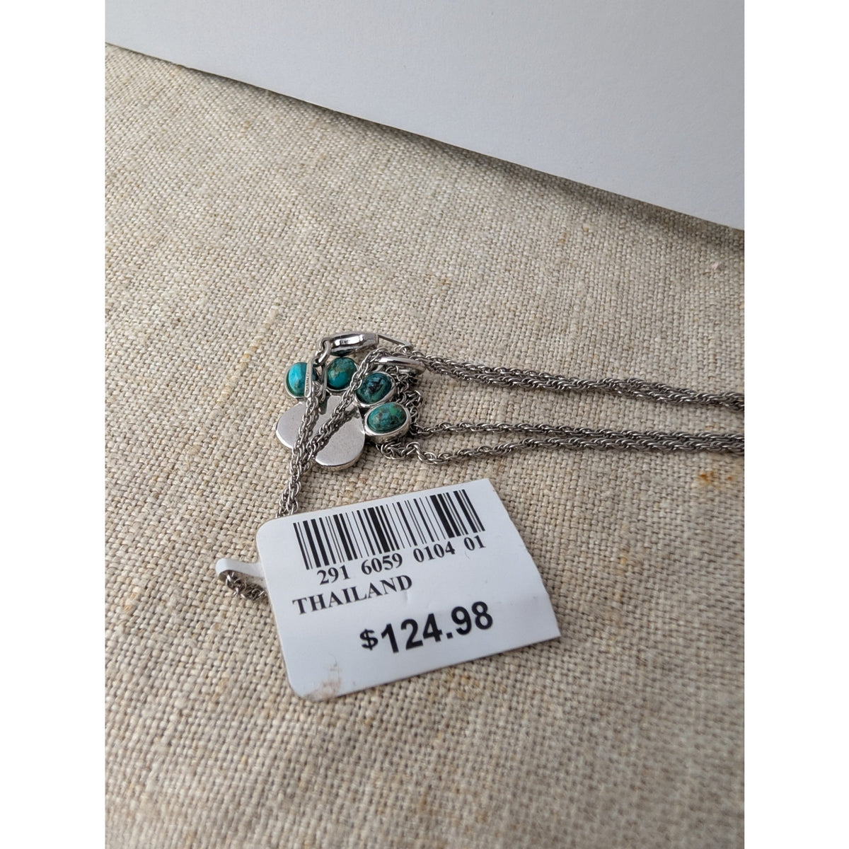NWT Sterling Silver & Turquoise Pendant Necklace Paw Print