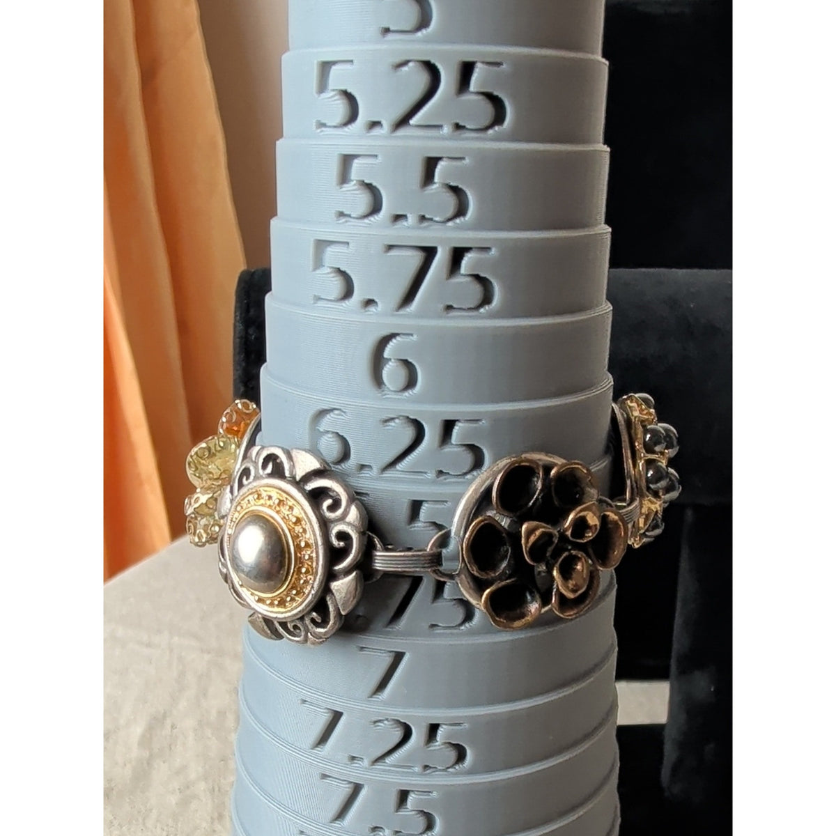 Vintage Artisan Assemblage Bracelet Mixed Metal Wearable Art Boho Luxe