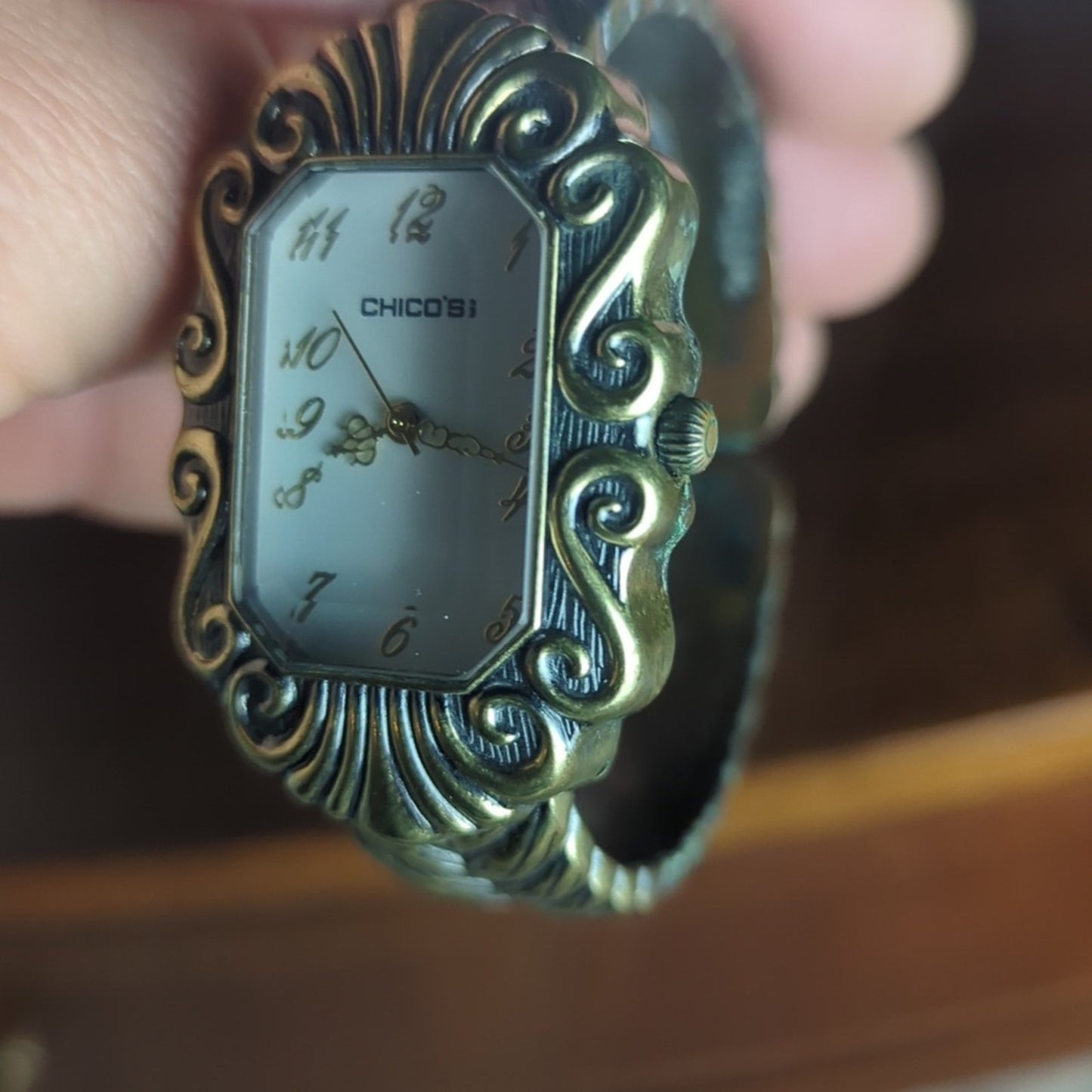 Vintage Chico’s Gold Tone Cuff Watch Early 2000s Y2K Statement Watch
