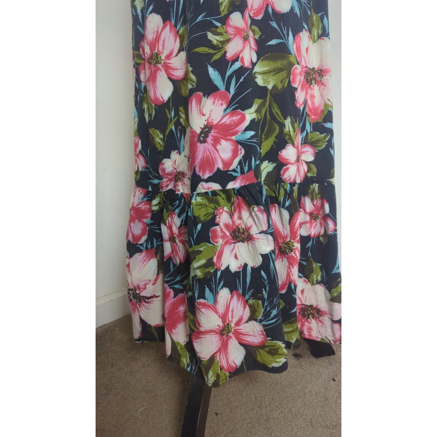 Boho Chic Romance Maxi Floral Halter Dress Women's Medium