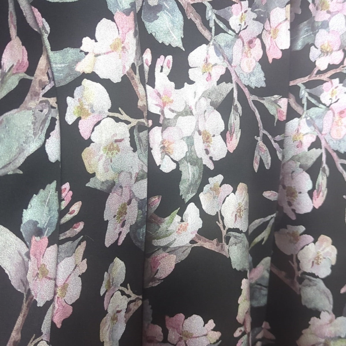 Whimsical Fairy Fit & Flare Dress Black Iridescent Flowers Women's  18/20