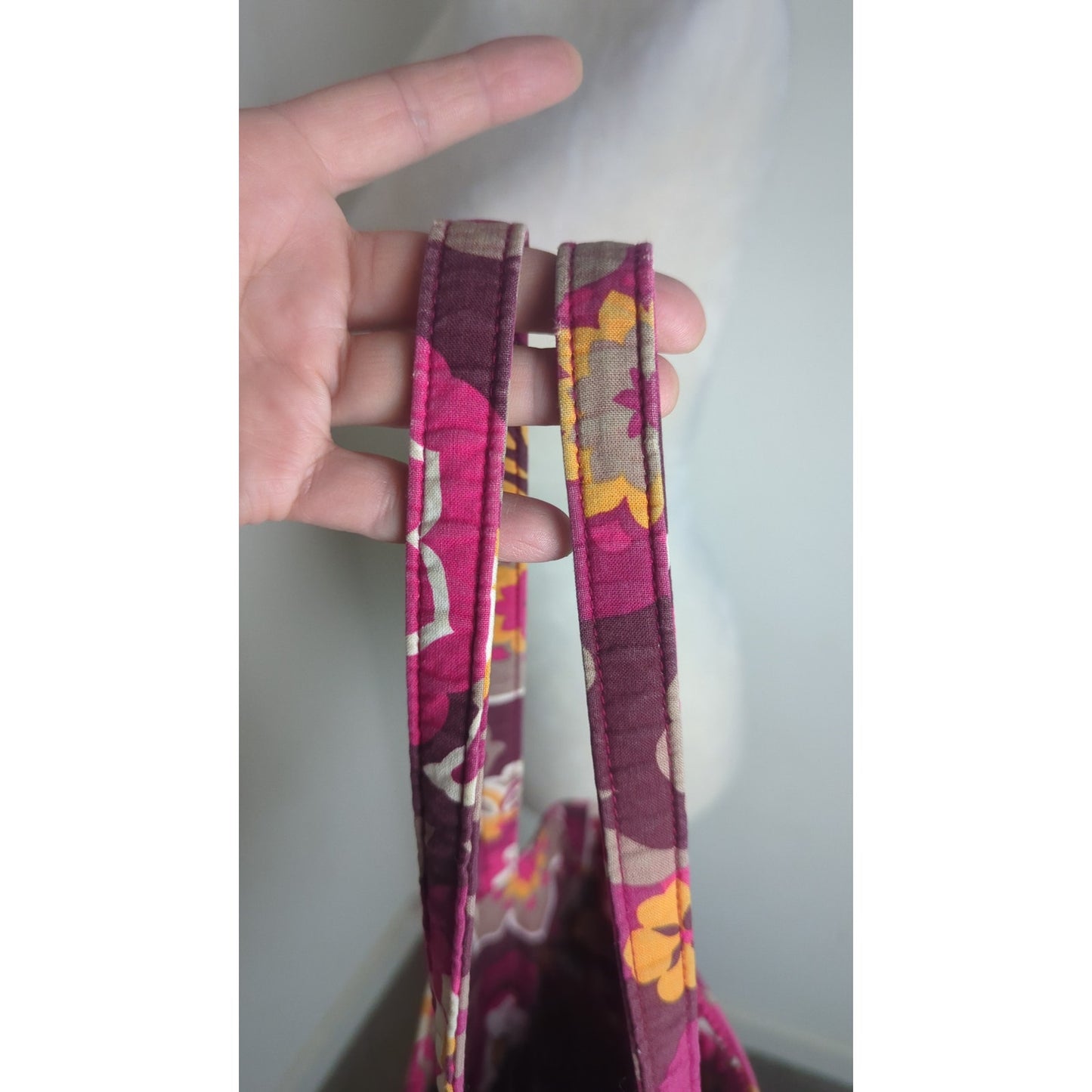 Retired Vera Bradley Carnaby Angel Medium Tote Pink Purple Boho Floral