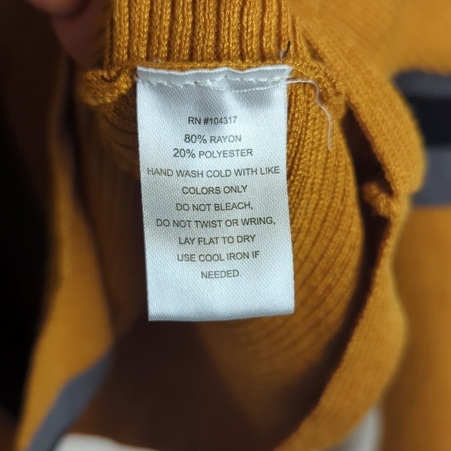 Mustard Yellow Stretch Jersey Ribbed Knit Sweater Women's Size XL