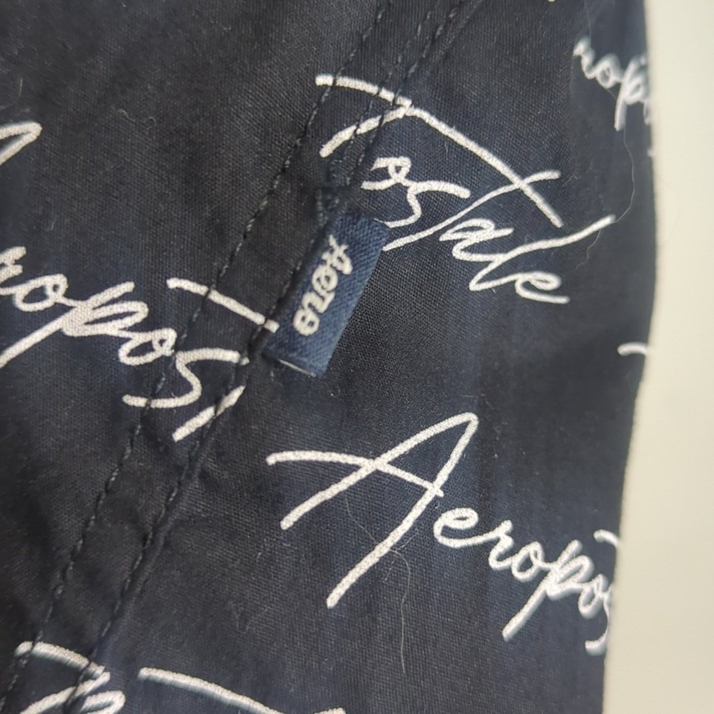 NWOT Logo All-Over Print Aeropostale Button Down Shirt Men's Size XL