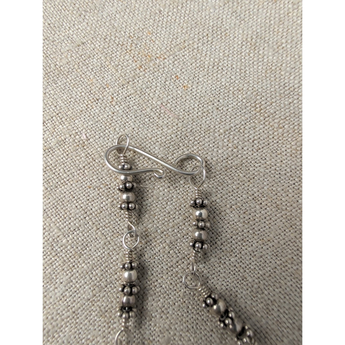 Artisan Ornate 925 Silver Chain Shepherd's Hook Minimalist Necklace