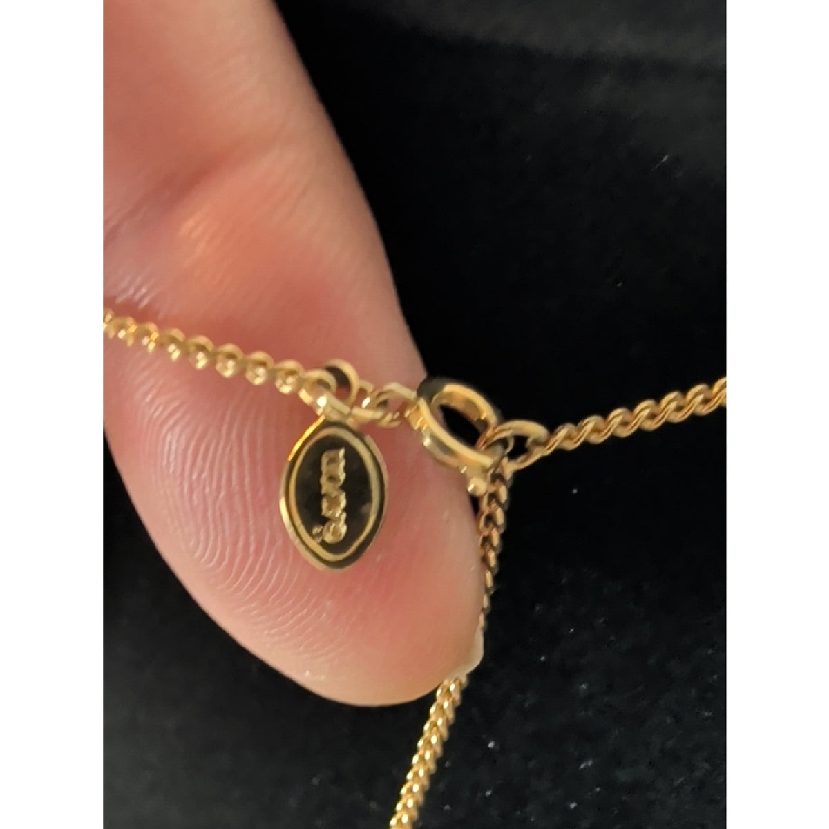 Blue Crystal Teardrop Pendant Necklace  Gold Tone Celestial Glam Statement