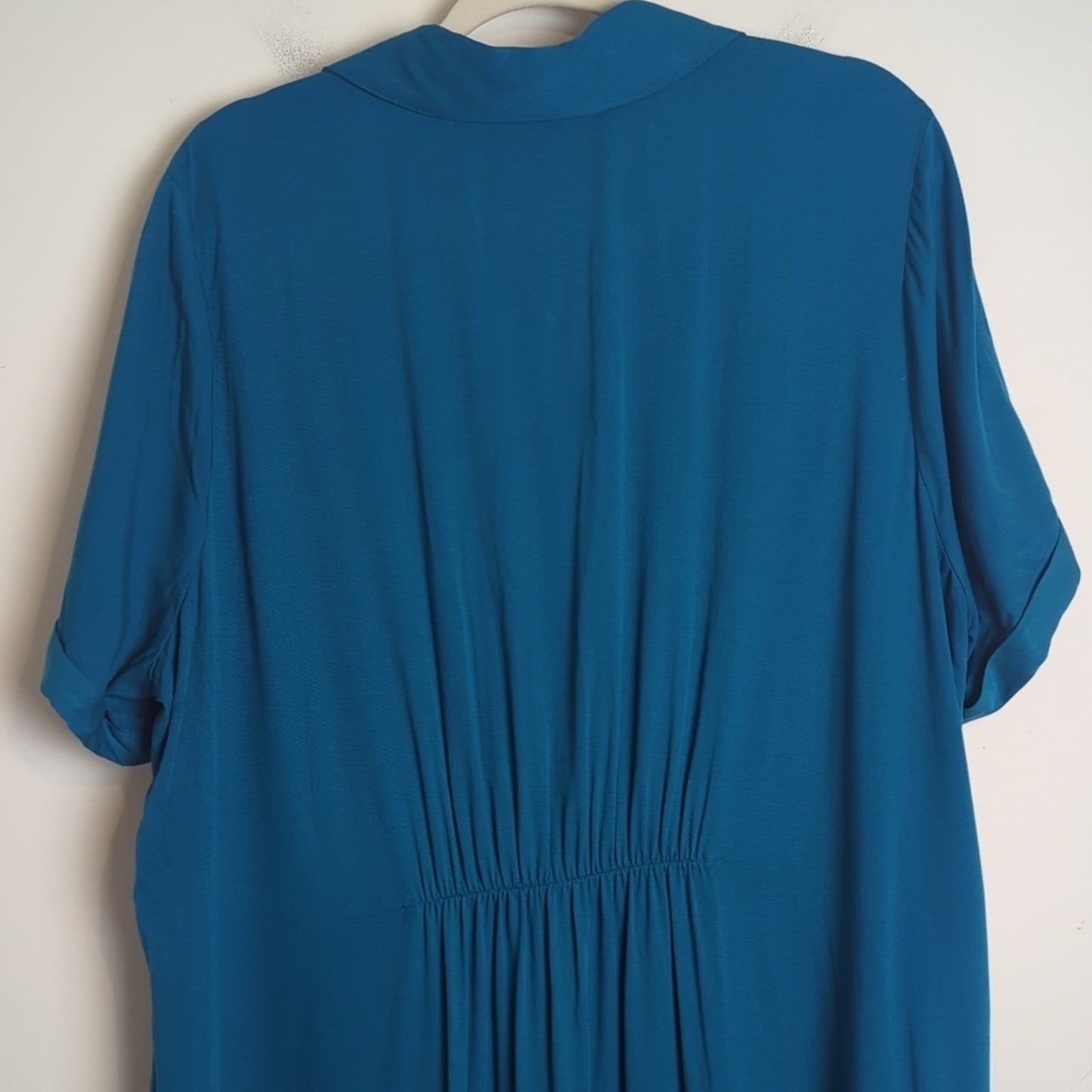 Ambernoon II UPF 30 Maxi Button Down Viscose Shirt Dress Pockets Women's 1X