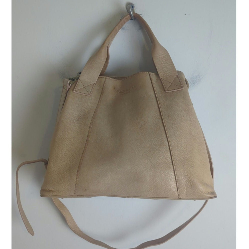 Minimalist American Leather Triple Entry Crossbody Bag Travel