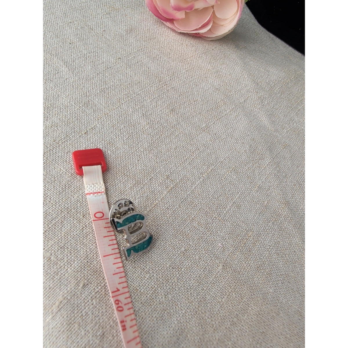 Sterling Silver Letter "B" Turquoise Inlay Pin Cowgirl Rodeo