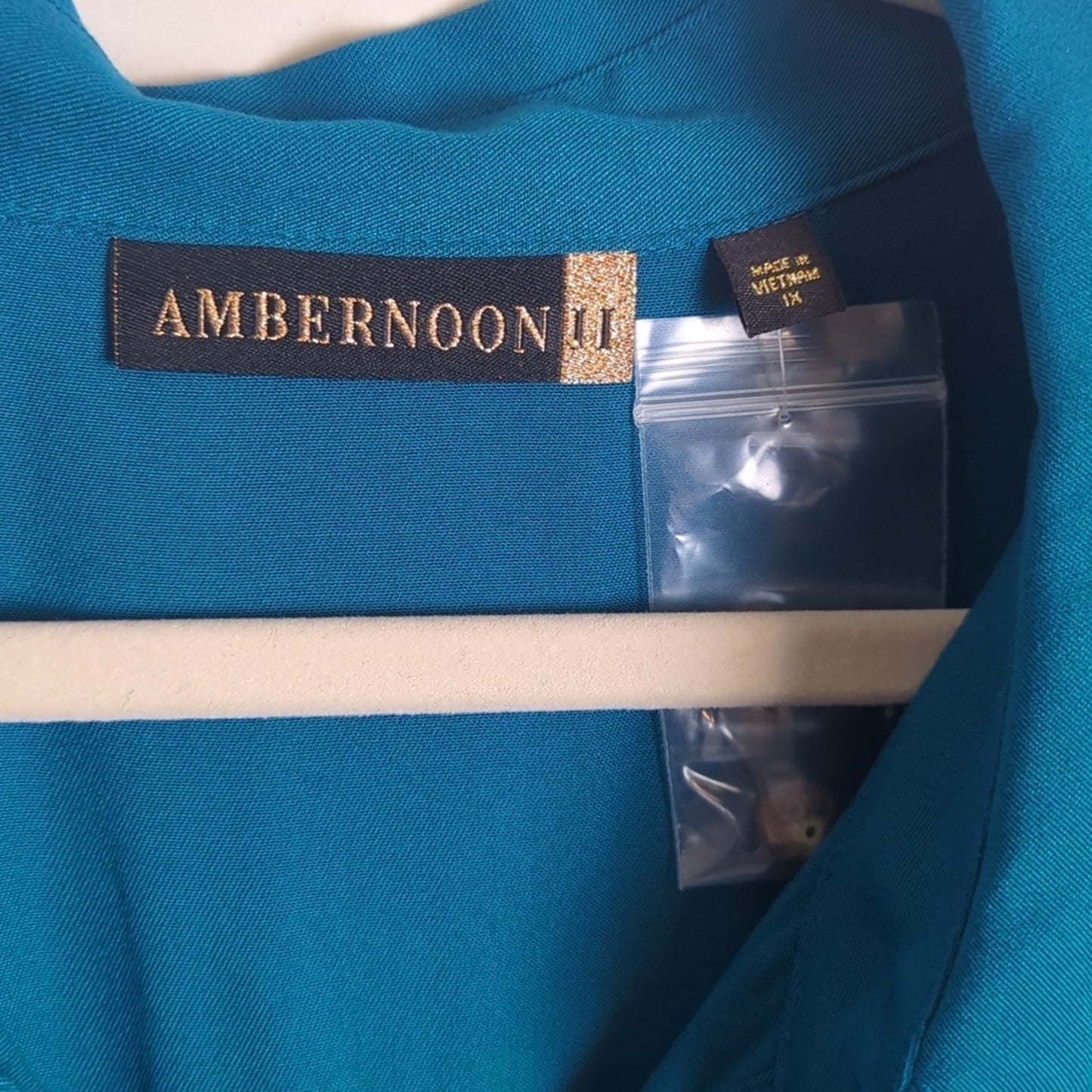 Ambernoon II UPF 30 Maxi Button Down Viscose Shirt Dress Pockets Women's 1X