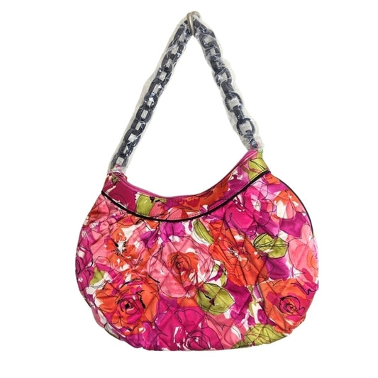 Vintage NWOT Rose Eleanor Shoulder Silk Bag Resin Chain Strap Pink