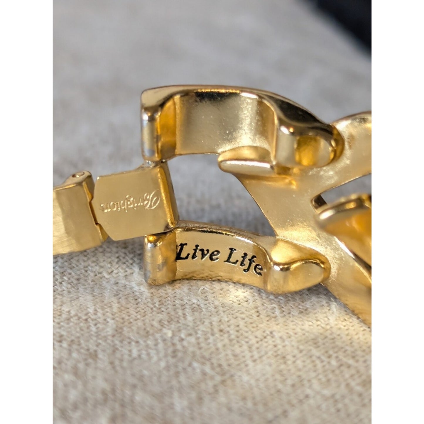 Brighton Hammered Gold Tone Chunky Chain Bracelet Statement Jewelry