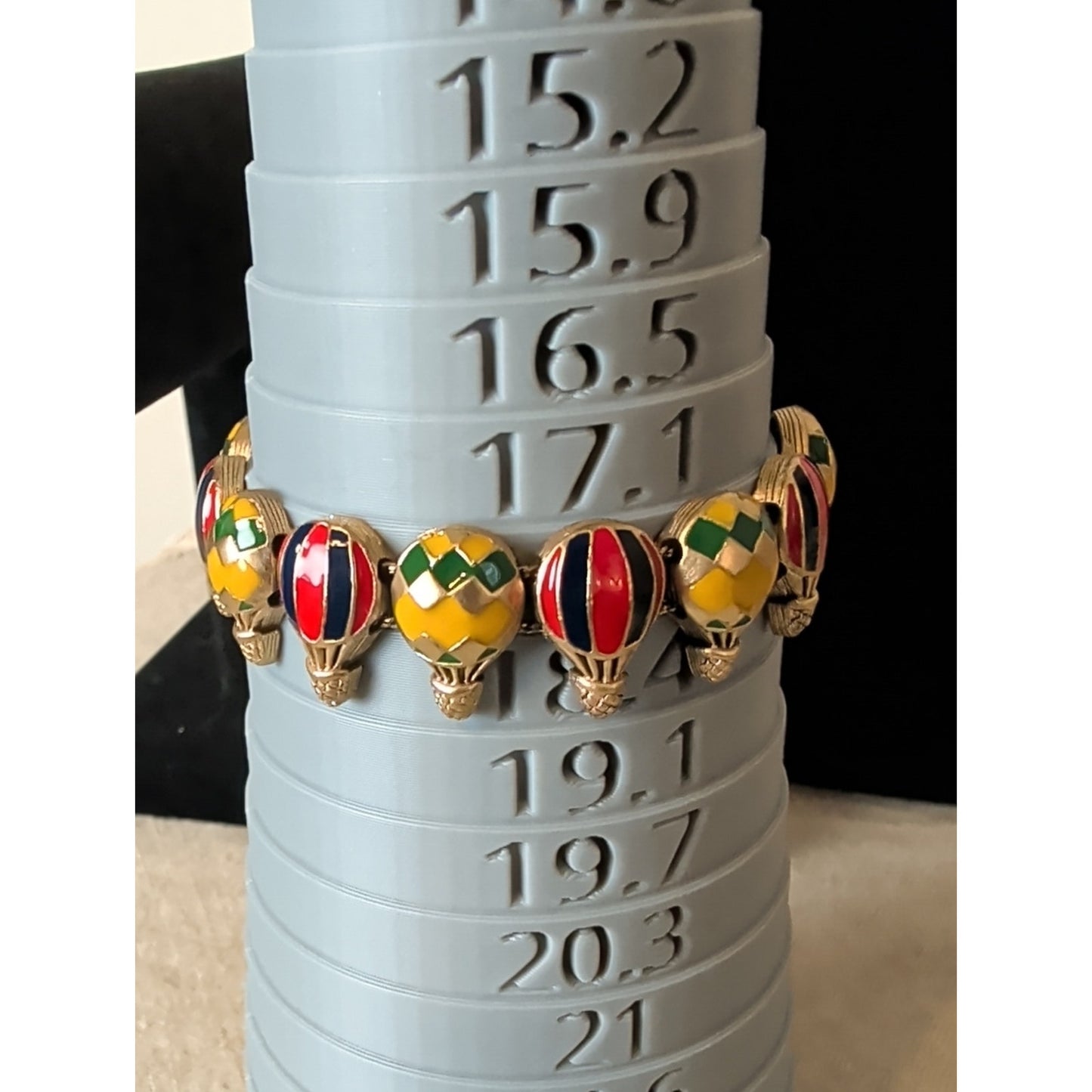 Enamel Whimsical Air Balloon Link Bracelet in Yellow, Red, Green &Blue