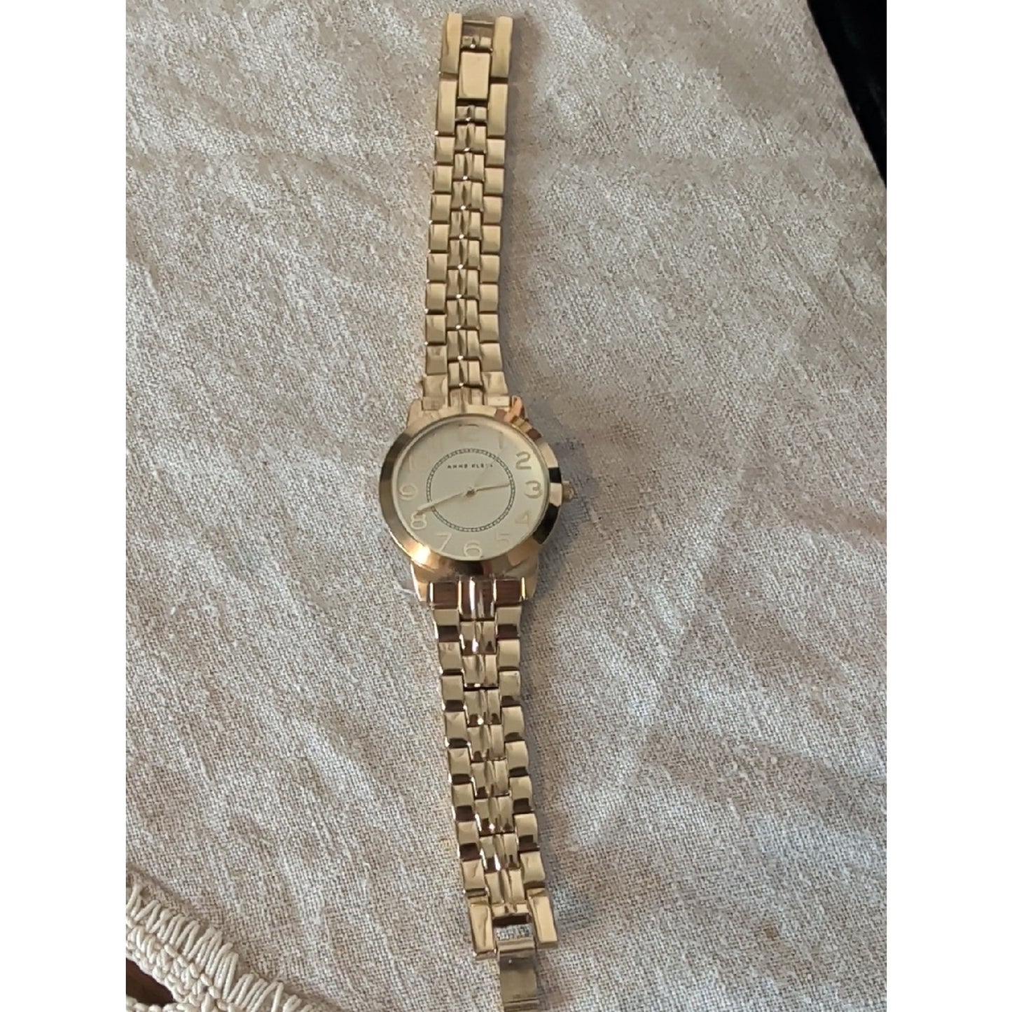 Anne Klein Gold Tone Watch Y2K Minimalist Bracelet Watch Classic Office Chic