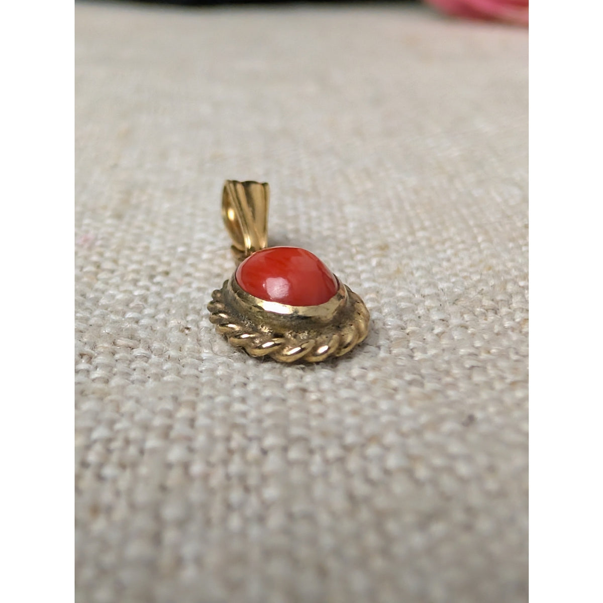 Carla 14k Coral Pendant with 14k GF 1/20 Bail