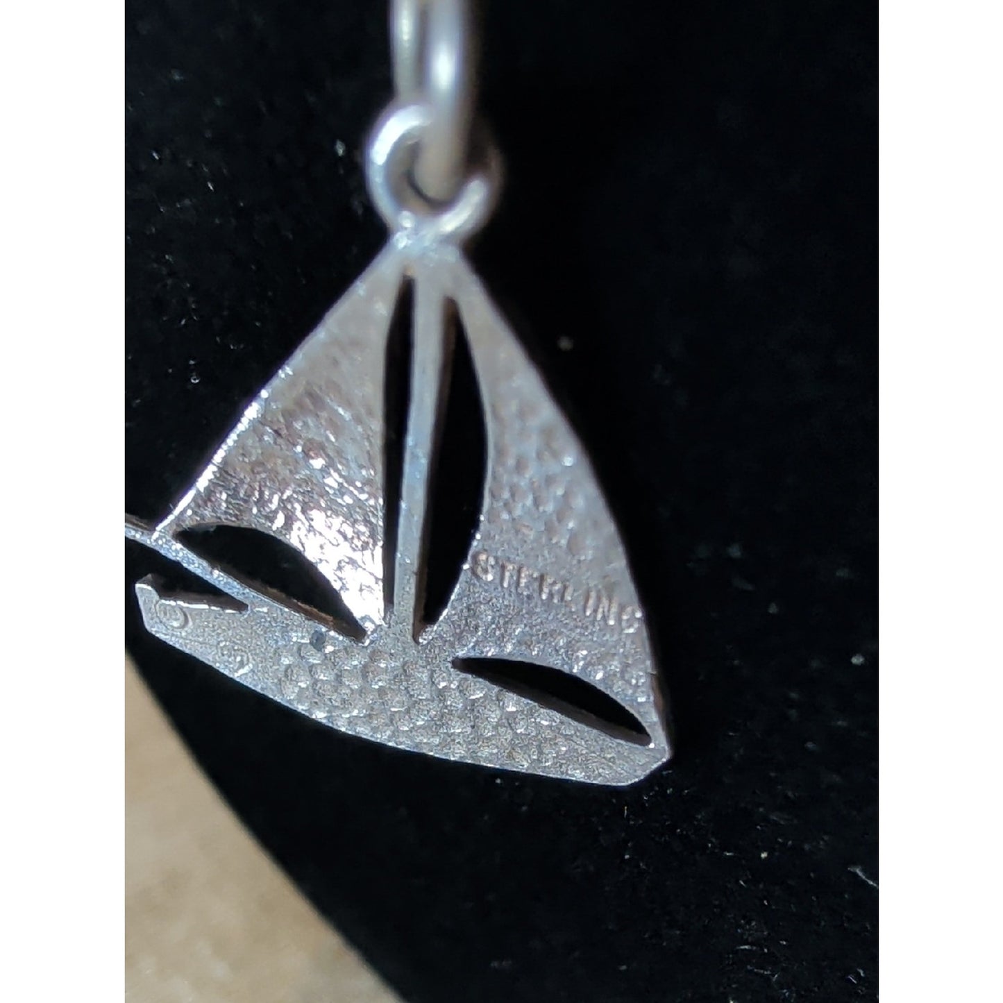 Vintage Sterling Sailboat Pendant  Necklace Coastal Nautical