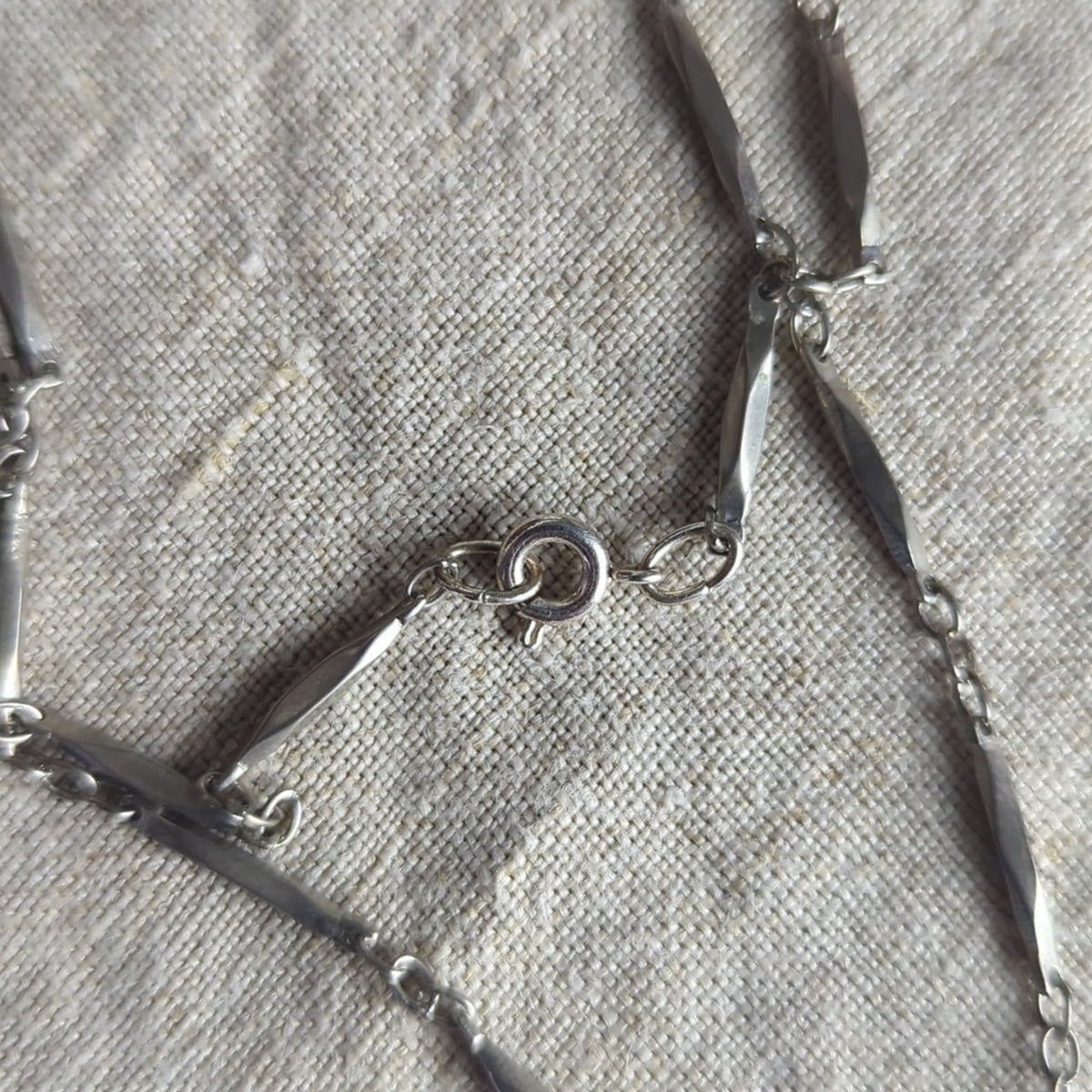 Vintage Silver Tone Layered Necklace Set 1 Snake Chain  1 Textured Chain Layer