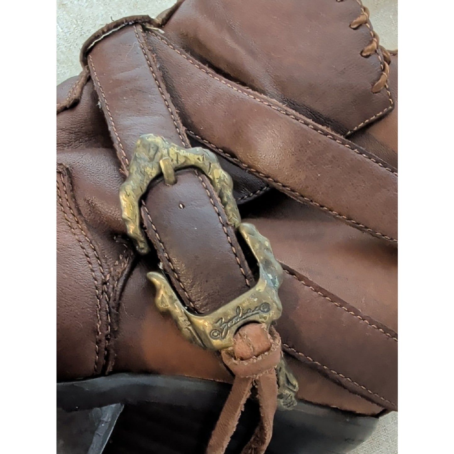 Woodland Fairy Festival Boots Y2K Leather Ankle Boots Size 6