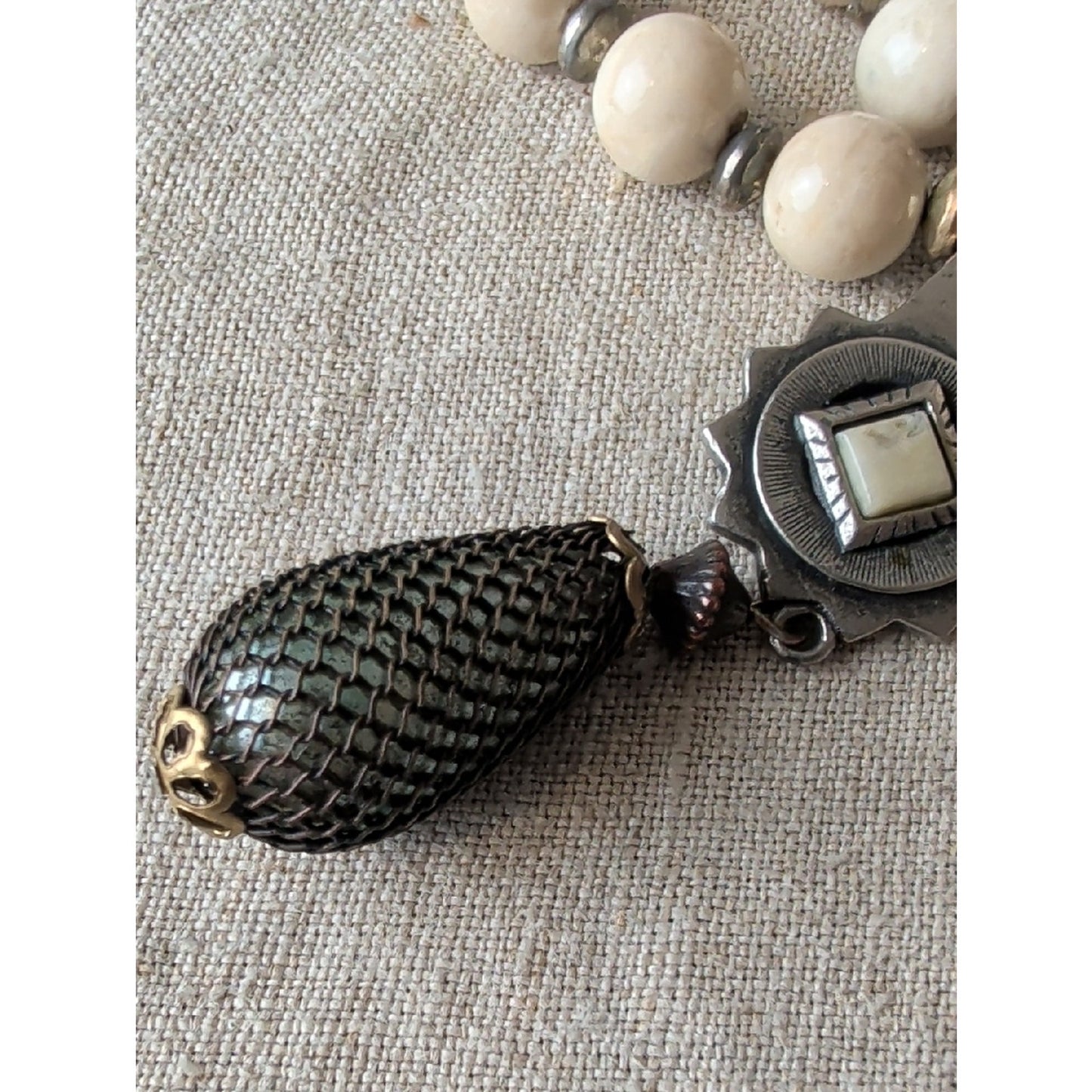 Vintage Robert Rose Artisan Necklace Southwestern Boho Mixed Metal
