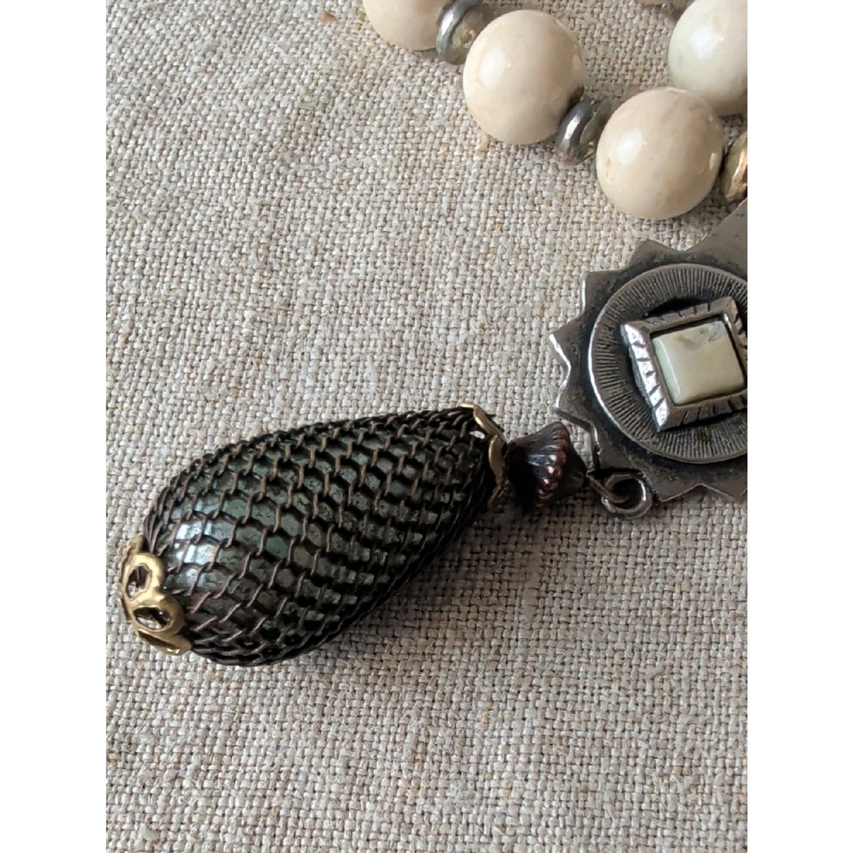 Vintage Robert Rose Artisan Necklace Southwestern Boho Mixed Metal