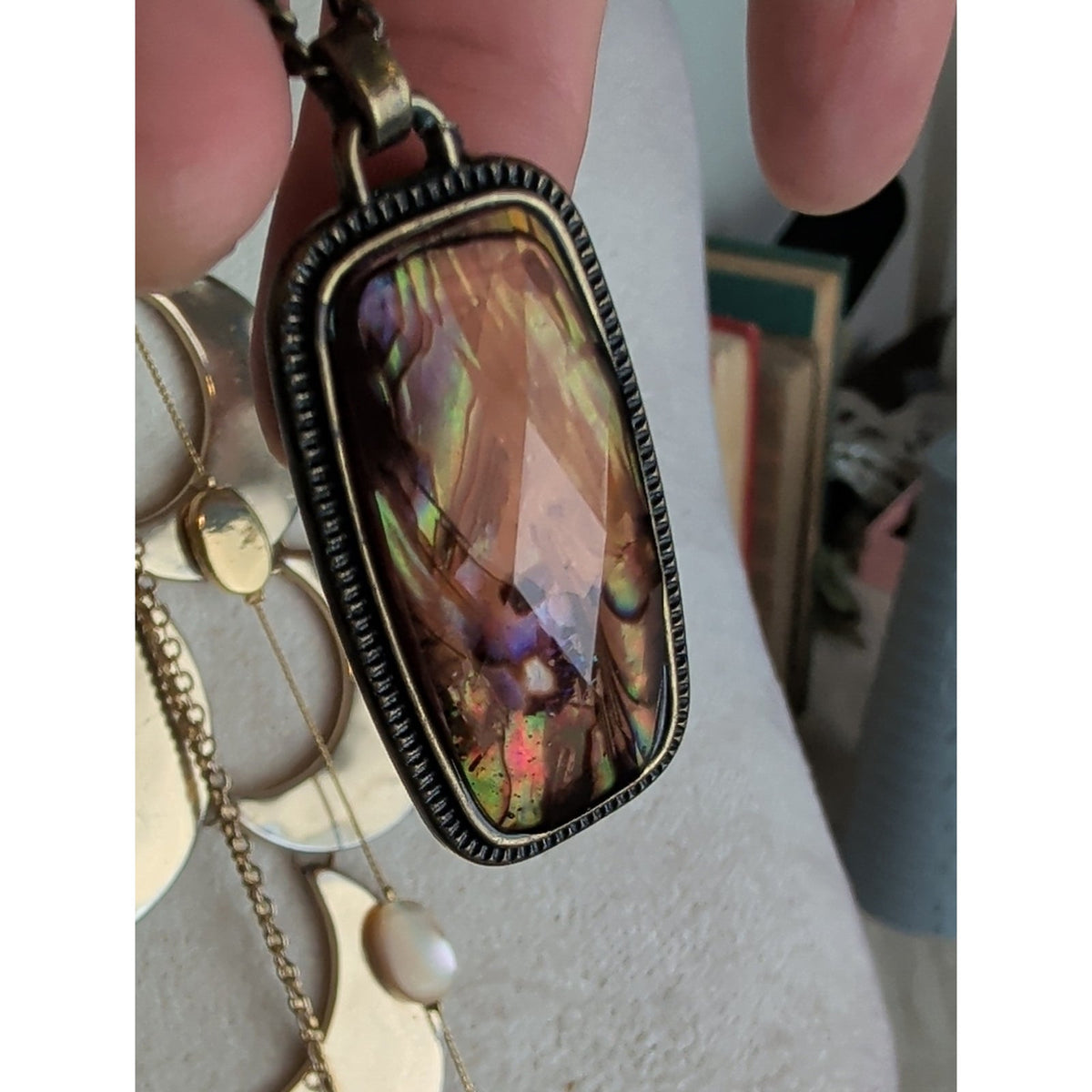 7 Celestial Boho Necklace Bundle Moon  Sun Face Pendant Druzy Glass Festival