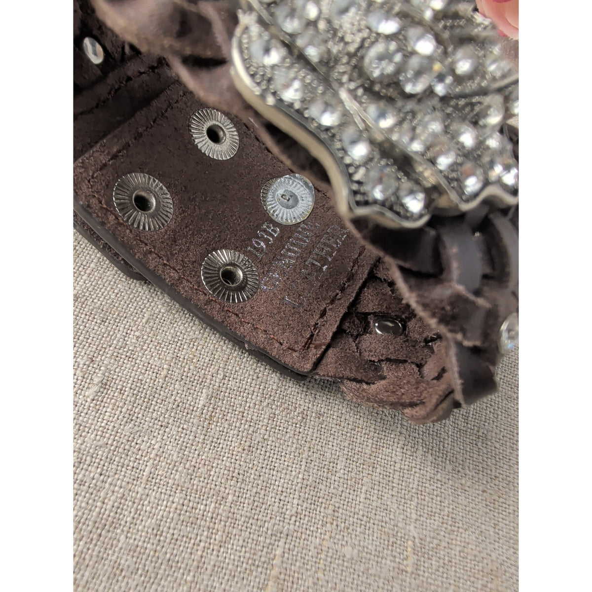 Coastal Cowgirl Genuine Leather Snap Rhinestone Bracelet Black & Brown Layering