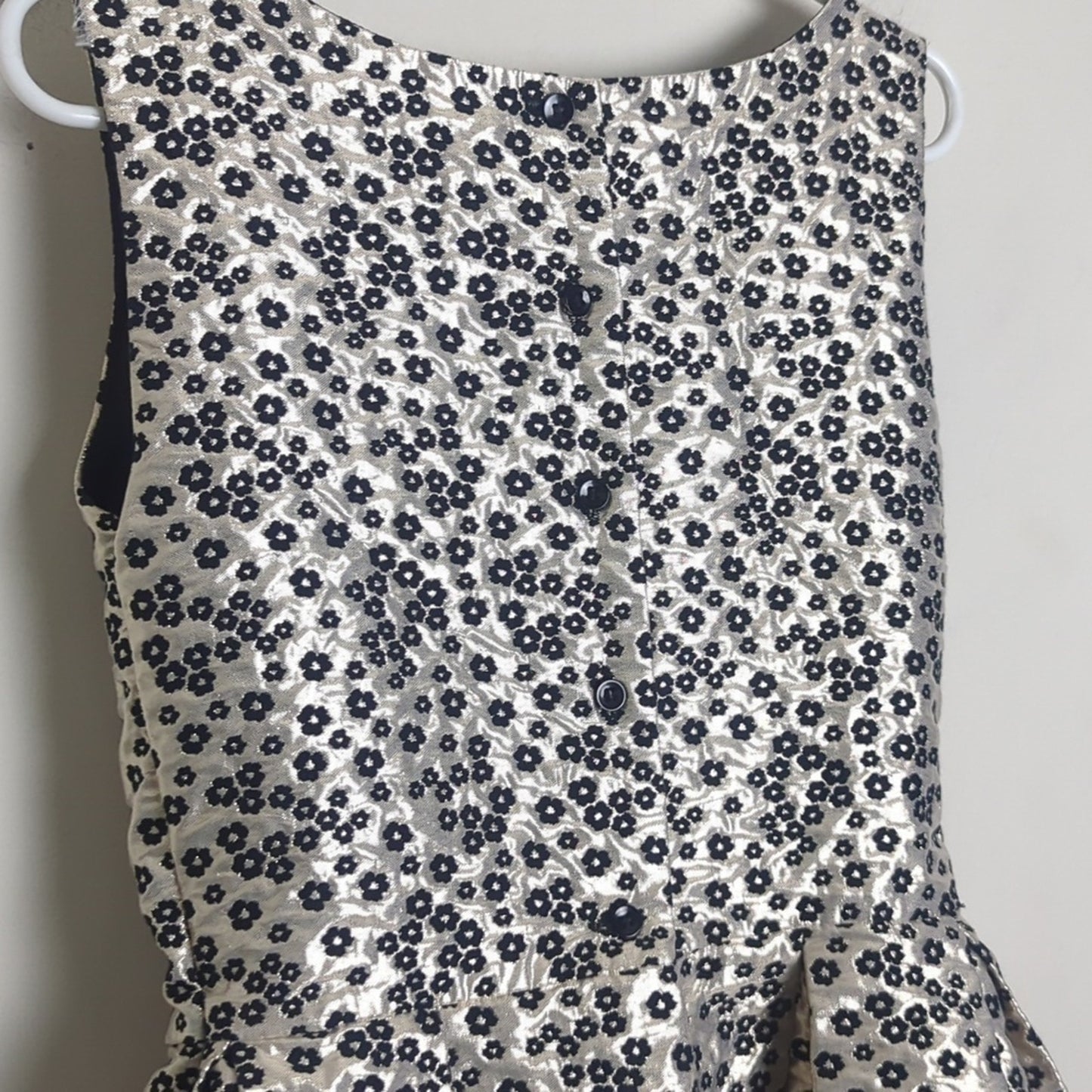 Fit & Flare Metallic Floral Formal Dress Girls Size 7/8