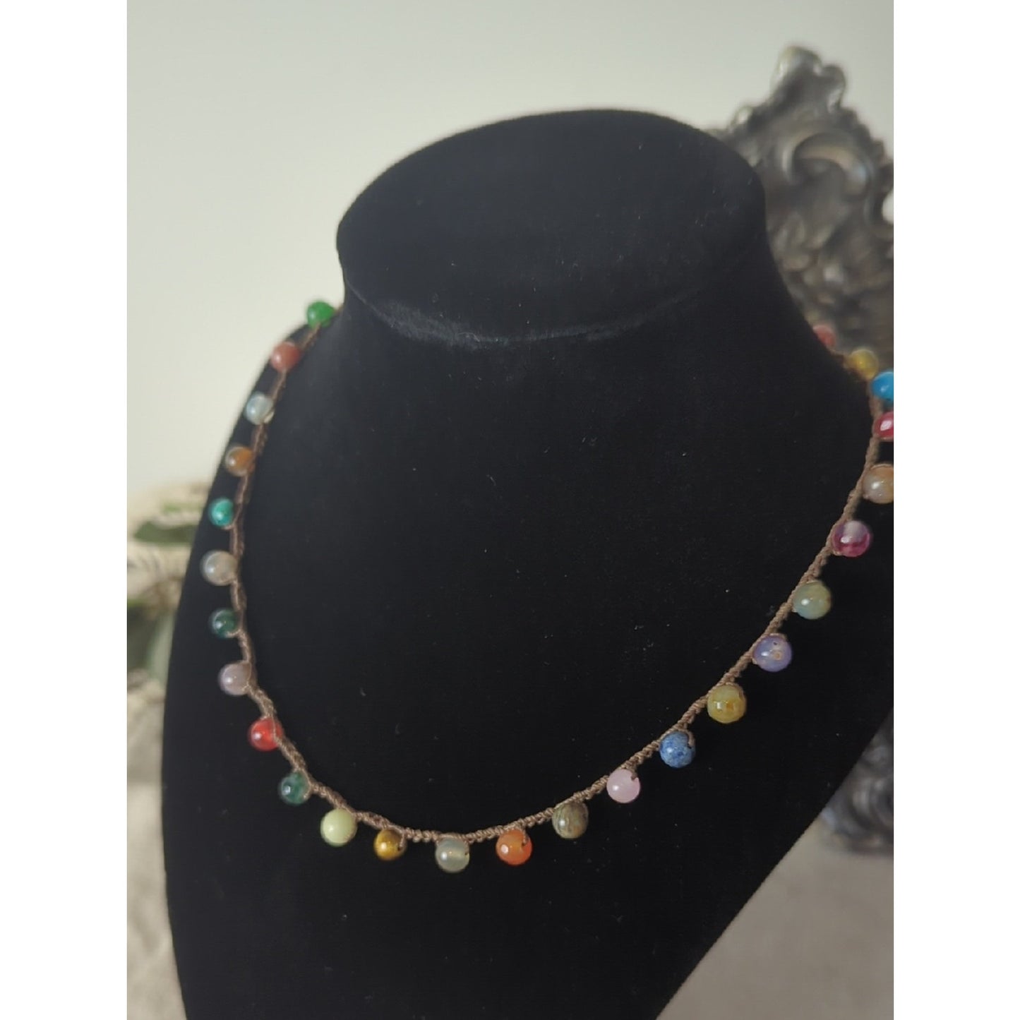 Convertible Boho Gemstone Necklace Set Layered Wrap Bracelet  Earthy