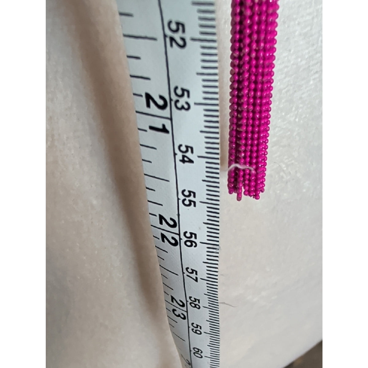 Y2K Hot Pink Tassel Necklace Barbiecore Long Pendant With Rhinestones