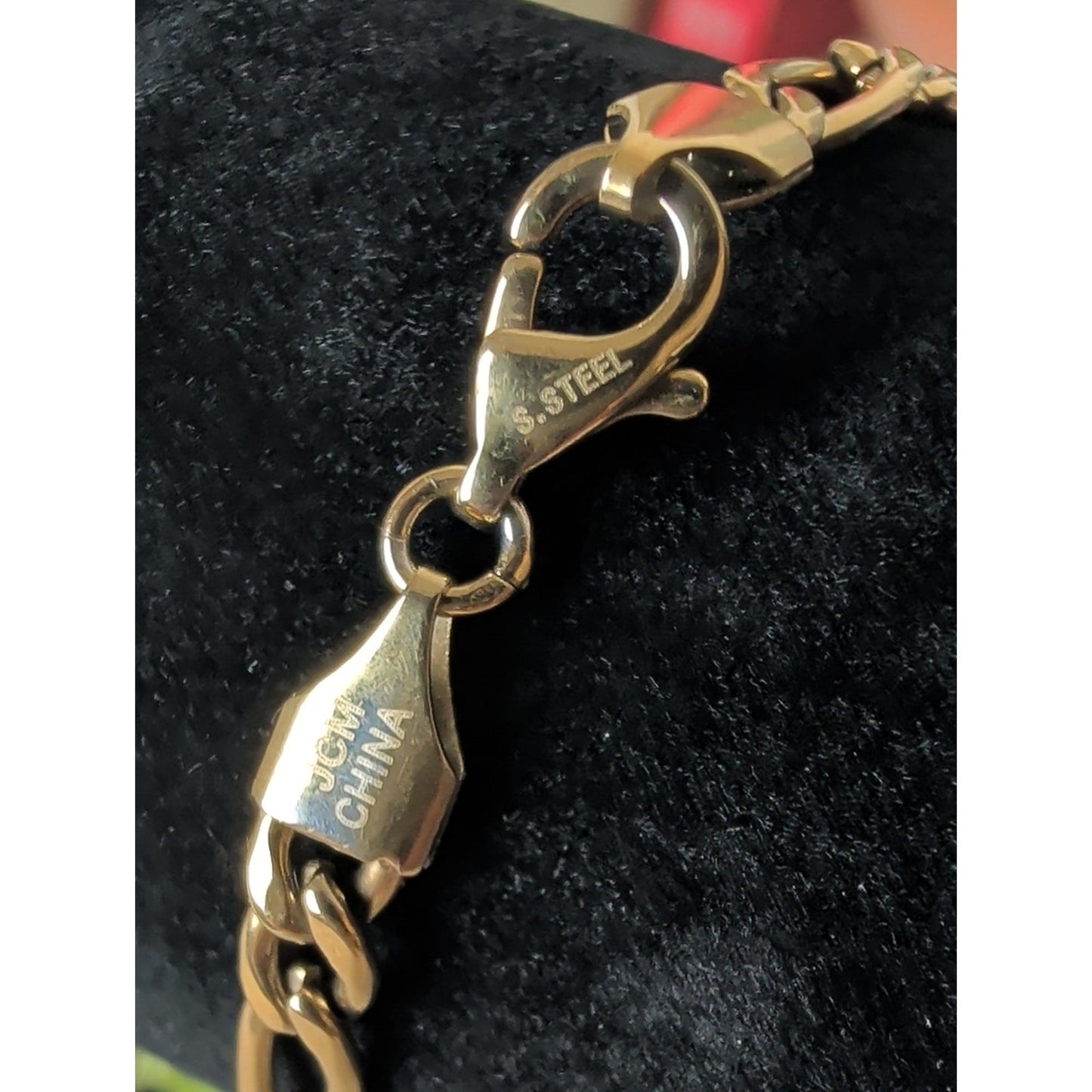 Vintage Gold Tone Stainless Steel Link Chain Bracelet Minimalist